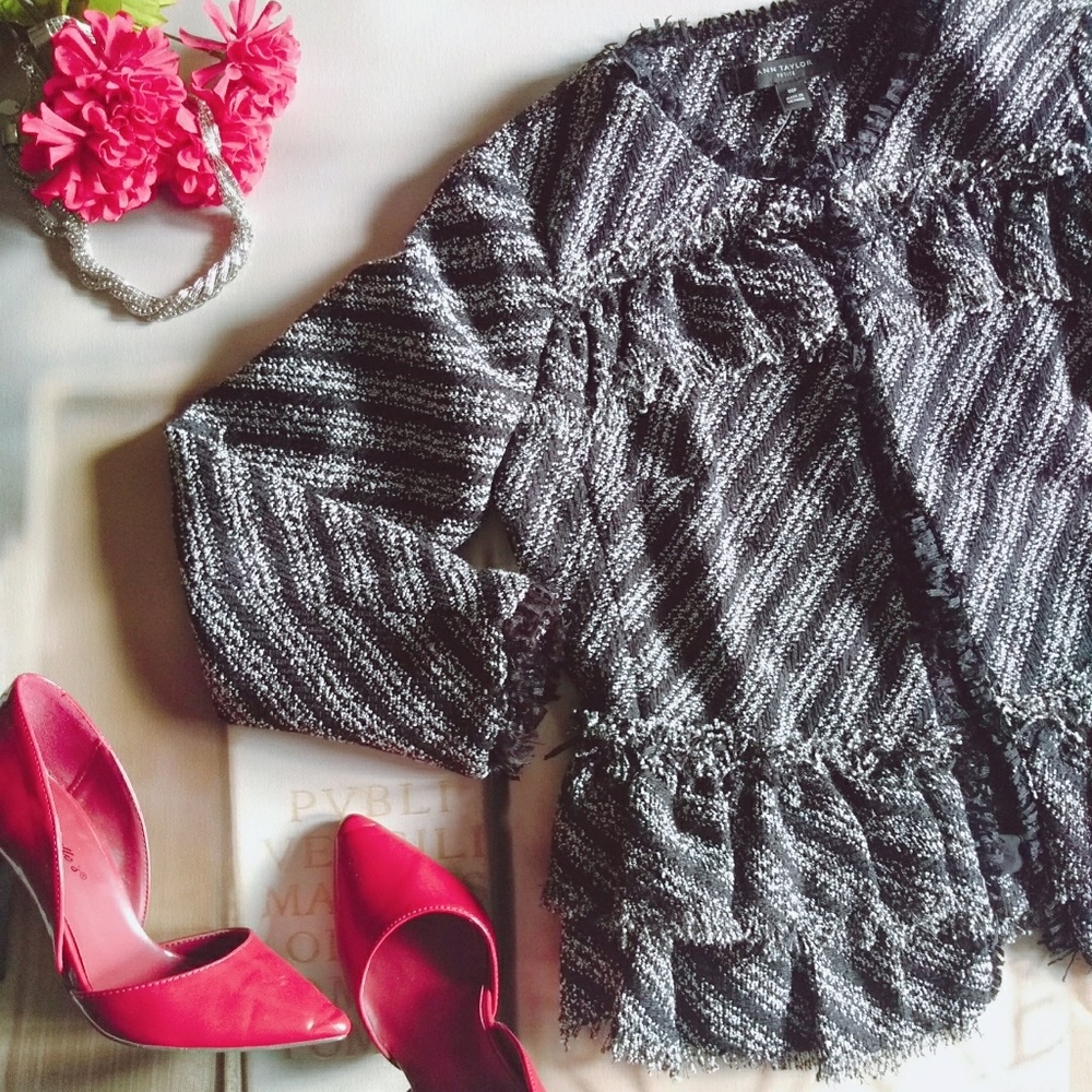 ANN TAYLOR Ruffle Jacket - Picture 3 of 8